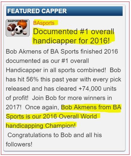 Bob Akmens Sports - America's #1-Documented Top Sports Handicapper -  Football Picks - and More!