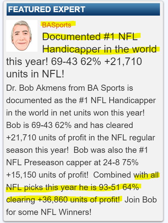 Bob Akmens Sports - America's #1-Documented Top Sports Handicapper -  Football Picks - and More!